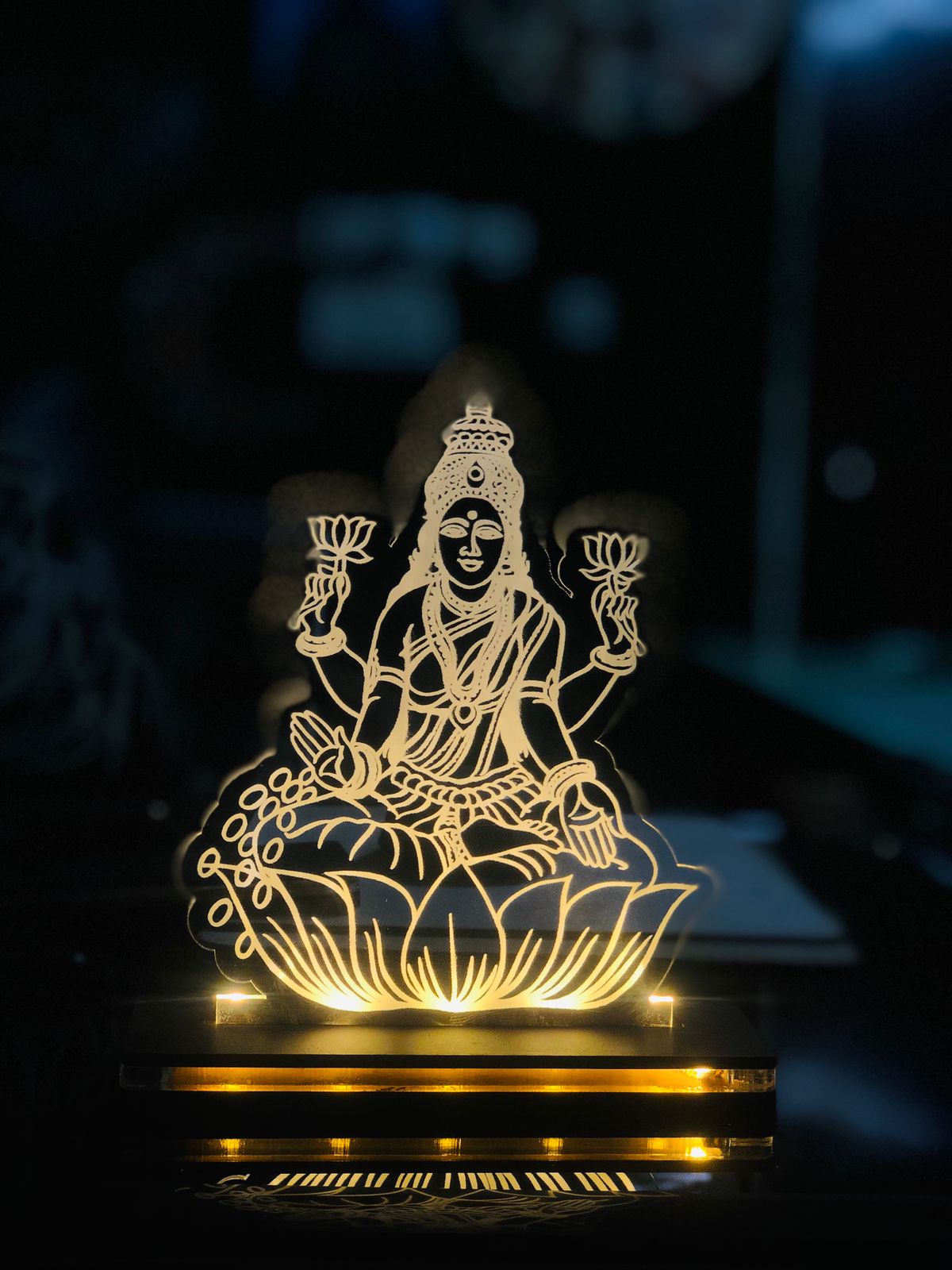 Lordess Laxmi 3D Illusion LED Line Art Lamp – The Gift Baskett