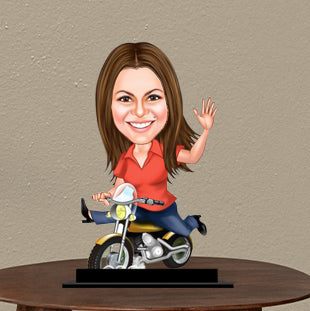 Biker Girl Caricature