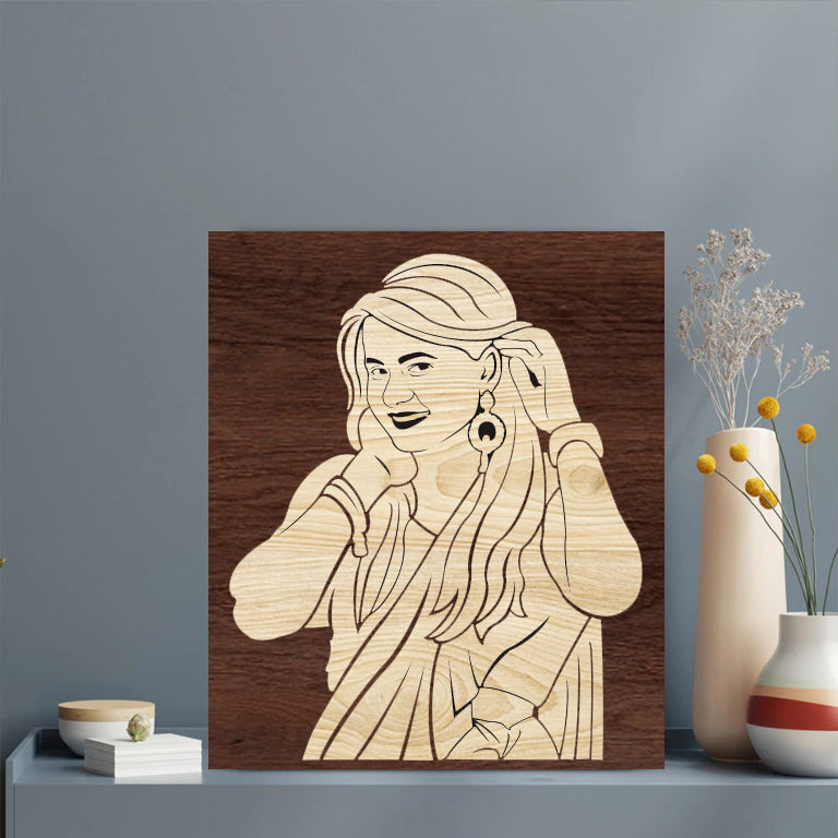 3-d Wooden Portrait (Single Person)