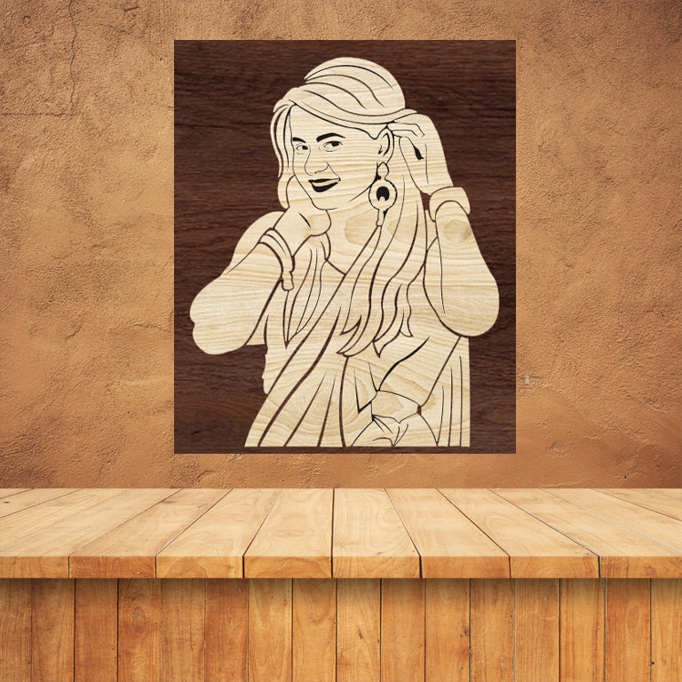 3-d Wooden Portrait (Single Person)