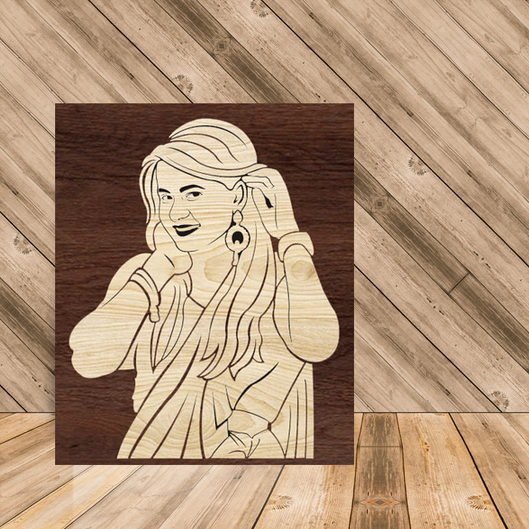 3-d Wooden Portrait (Single Person)