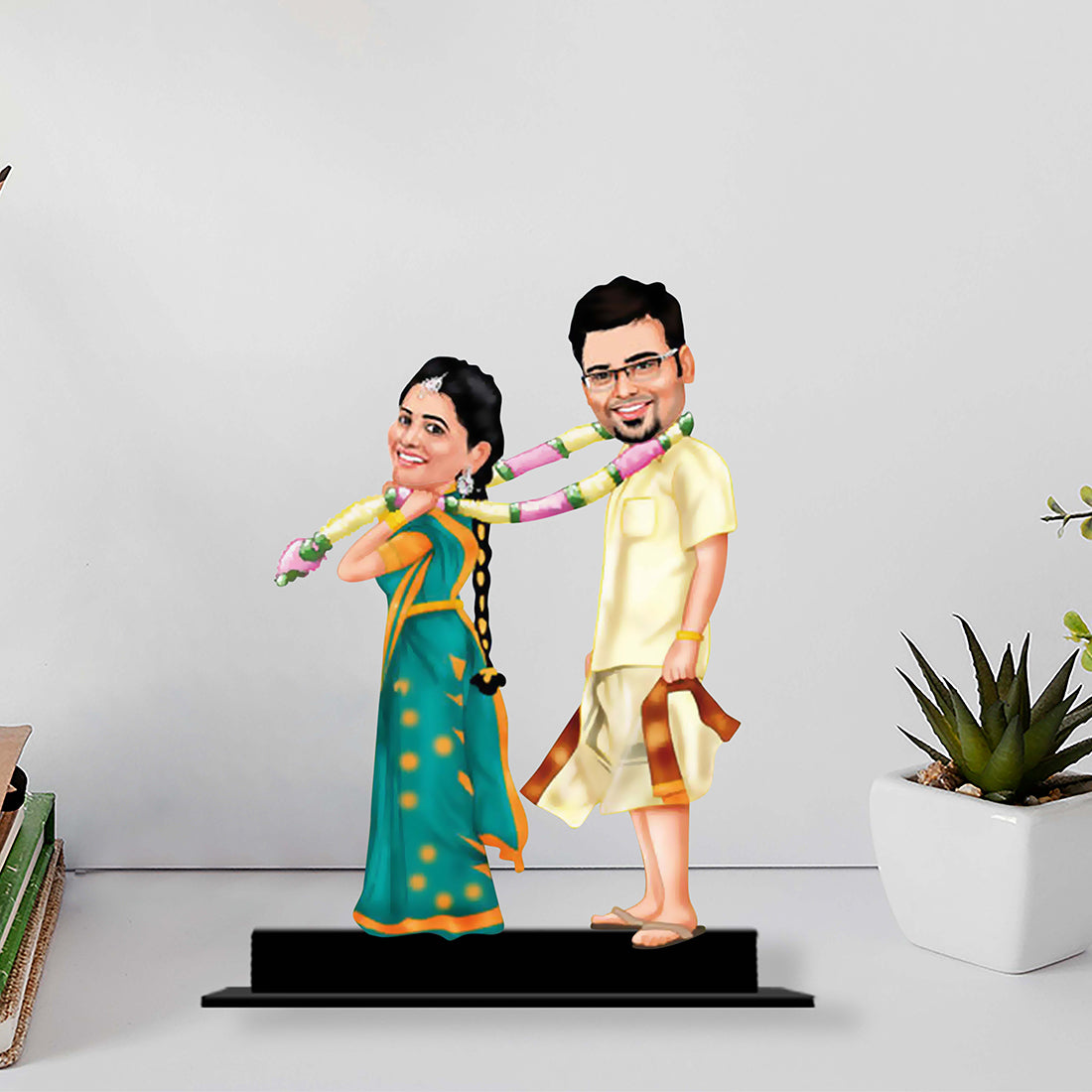 Proposal Personalized Caricature Photo Stand for Couple | Nupur Gifts