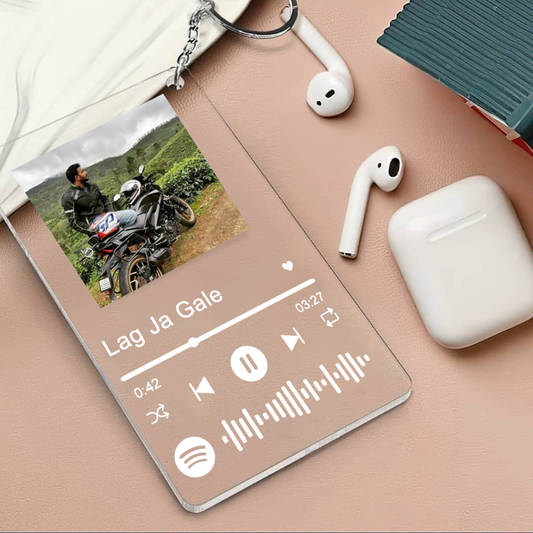 Spotify Personalized Acrylic Keychain With White Text